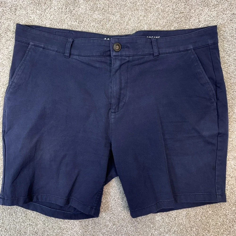 Mugsy Shorts Mens 38 Morgans Navy Blue Stretch Chino K6CNNV EUC